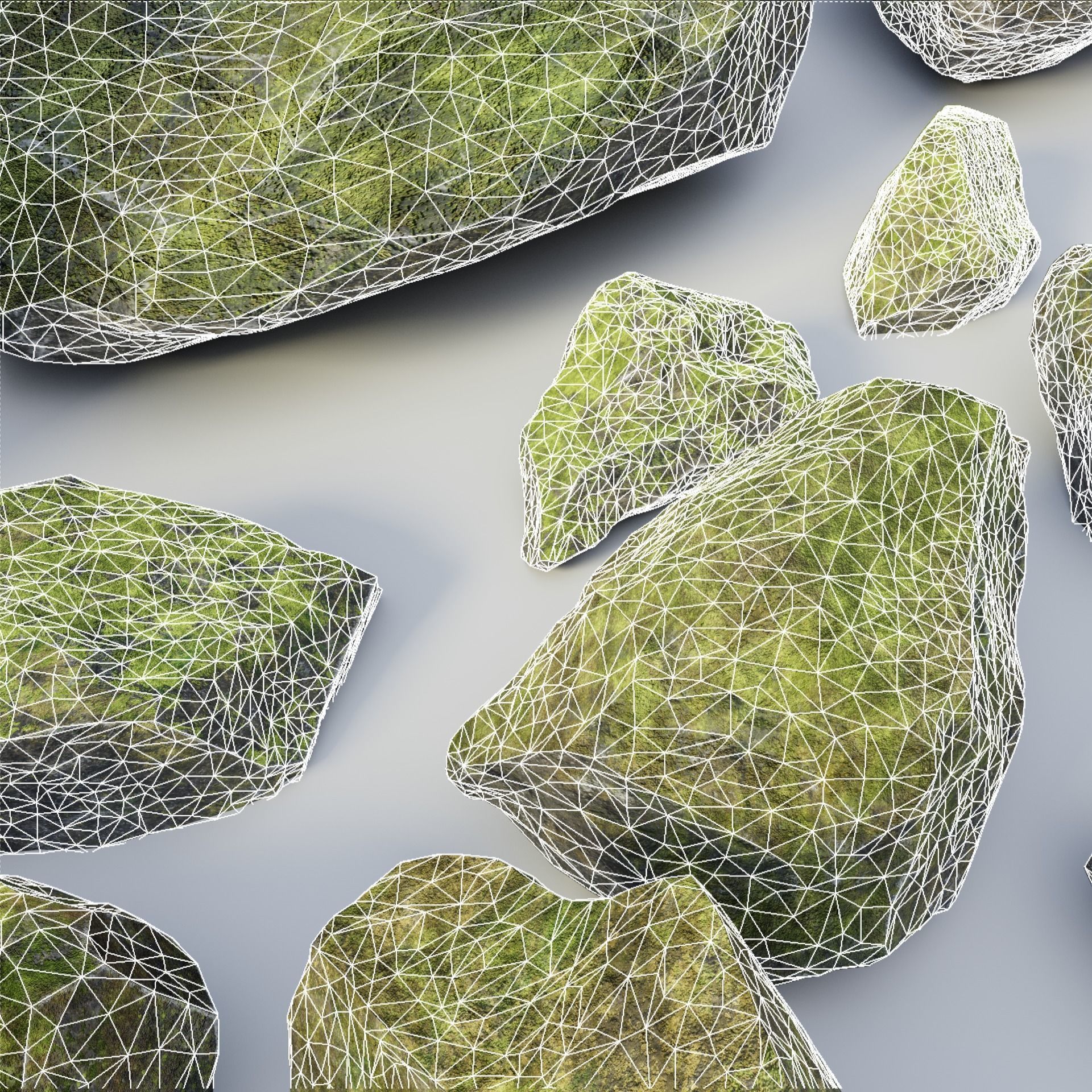 Granite Rock Pack Low-poly 3D model_5