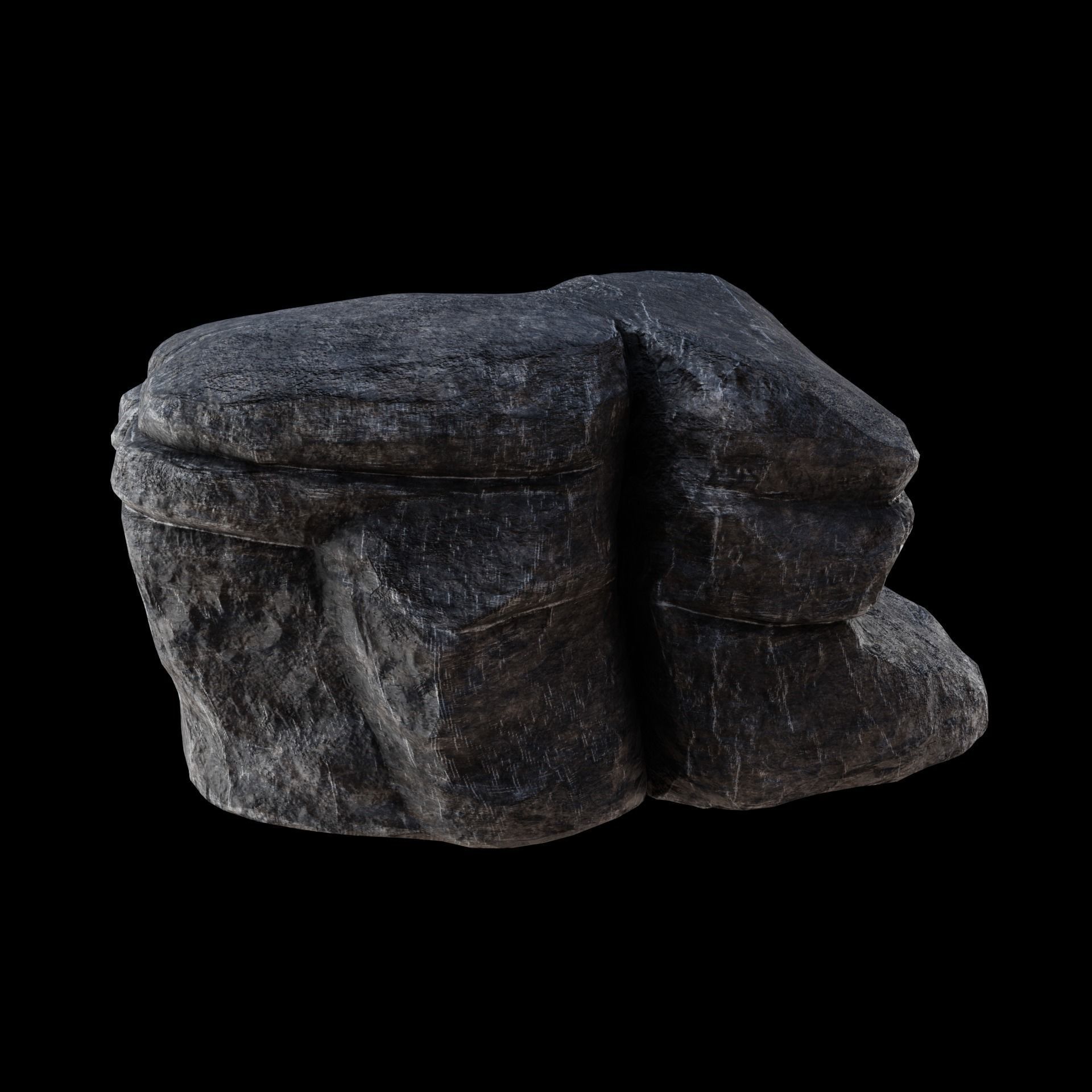 Granite Rock Pack Low-poly 3D model_9