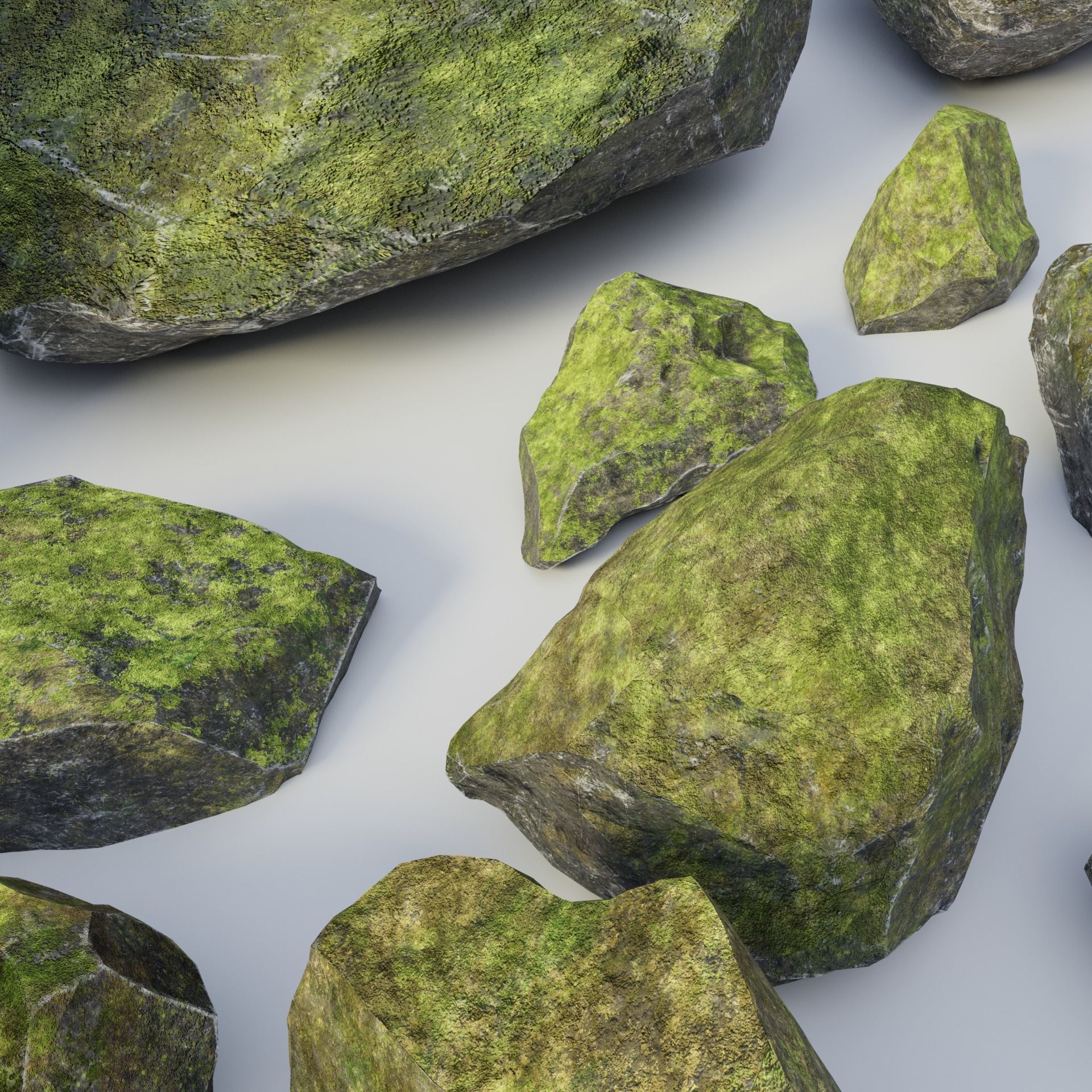 Granite Rock Pack Low-poly 3D model_3