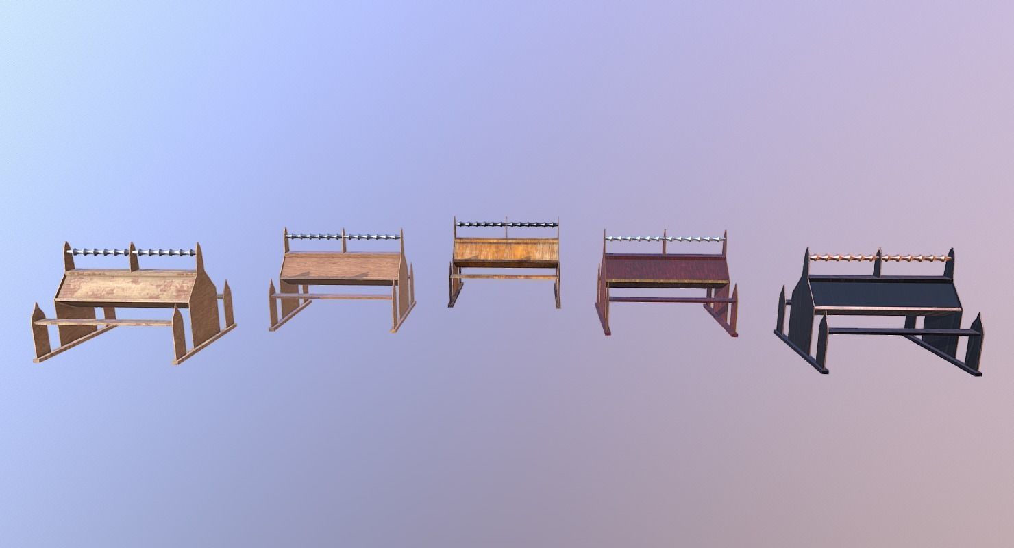Reading Table M01 - The Marquis Collection Low-poly 3D model_3