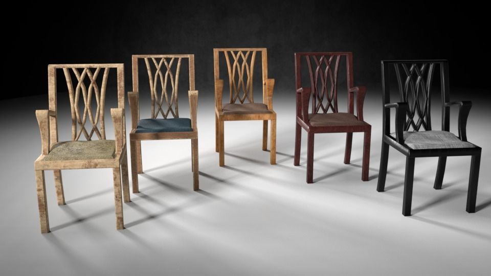 Chair M01 - The Marquis Collection Low-poly 3D model_2