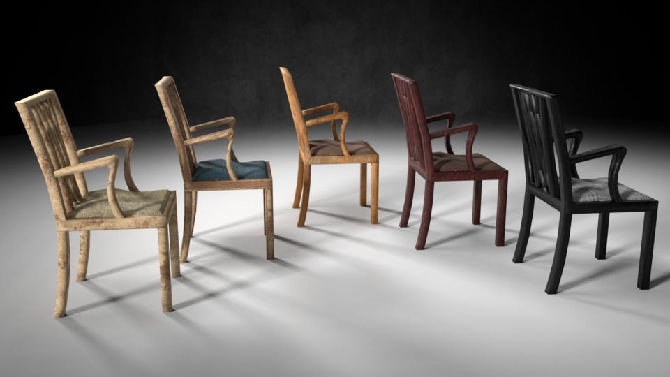 Chair M01 - The Marquis Collection Low-poly 3D model_5