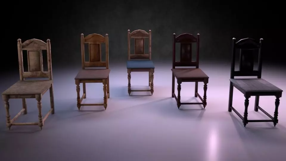 Chair M03 - The Marquis Collection Low-poly 3D model_0