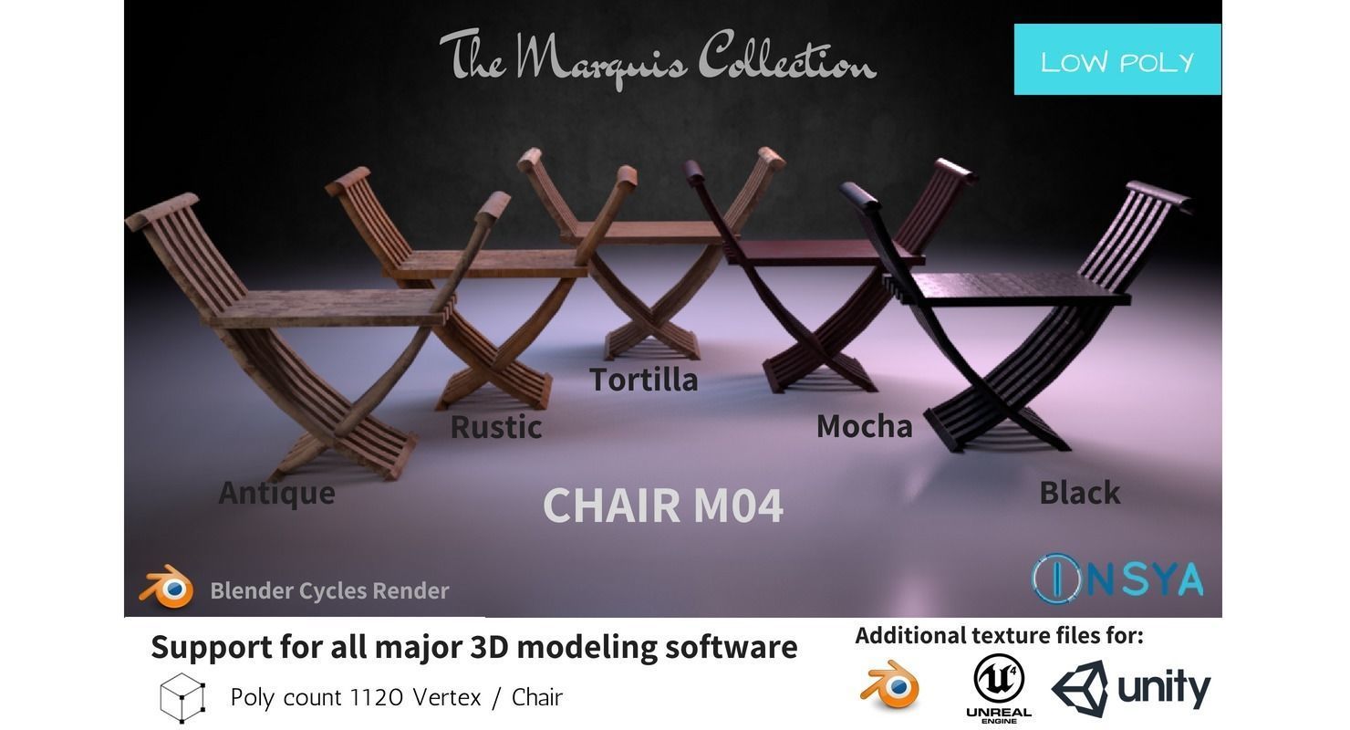 Chair M04 - The Marquis Collection Low-poly 3D model_1