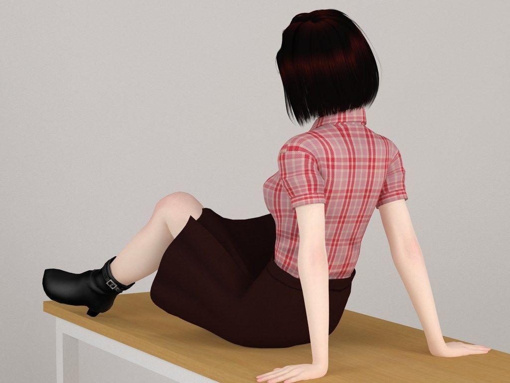 Otome various outfit pose 02 3D model_11