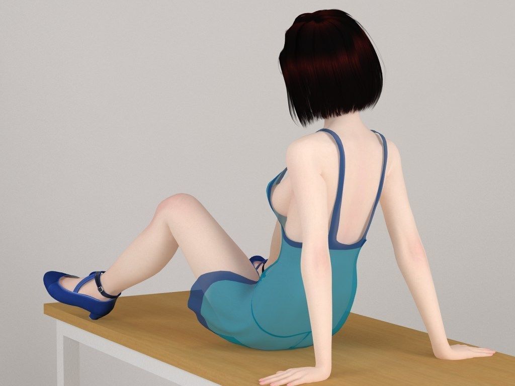 Otome various outfit pose 02 3D model_12