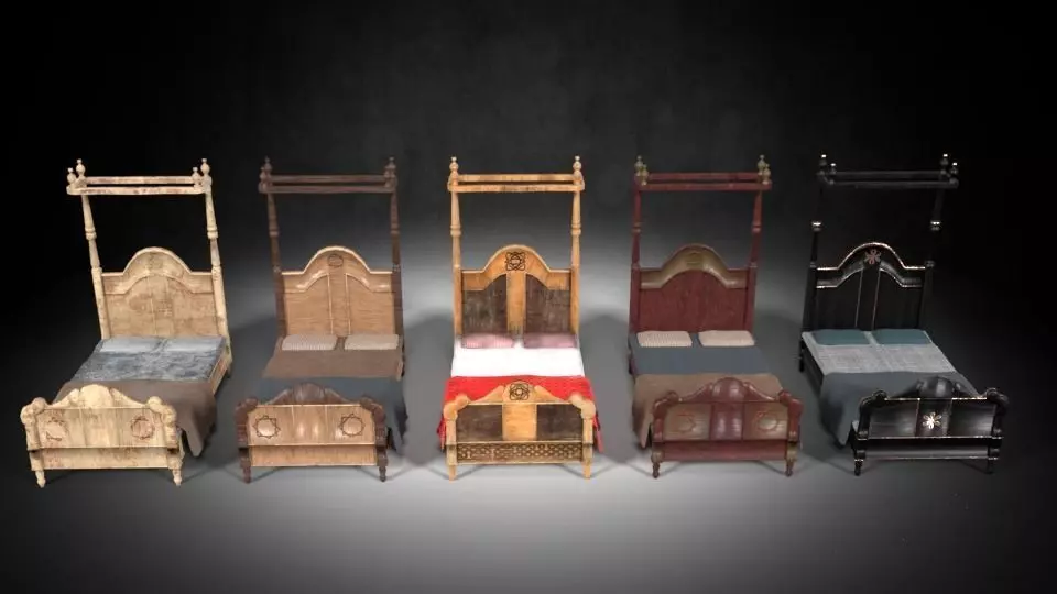 Bed M01 - The Marquis Collection Low-poly 3D model_0