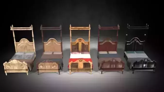 Bed M01 - The Marquis Collection Low-poly 3D model