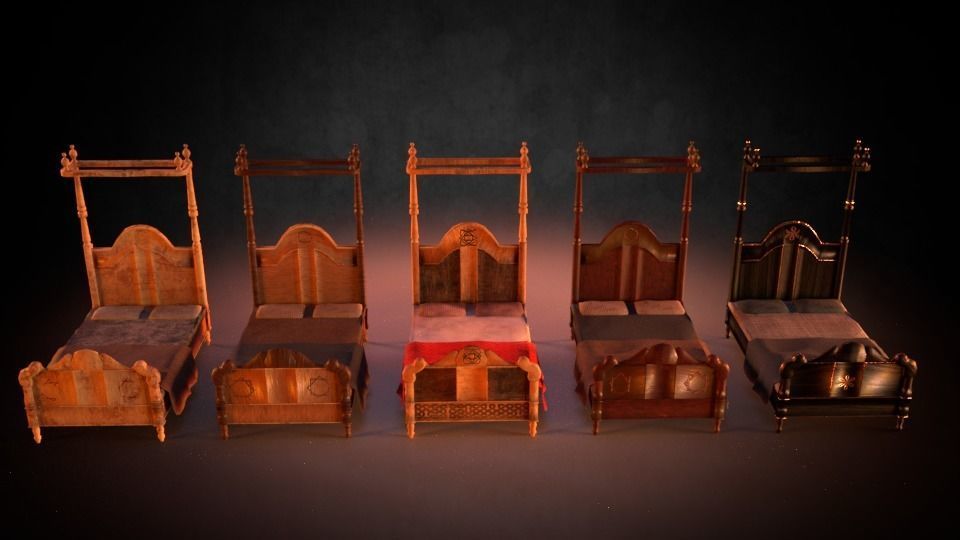 Bed M01 - The Marquis Collection Low-poly 3D model_3