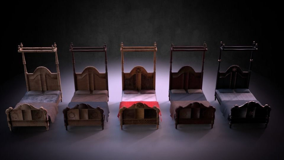 Bed M01 - The Marquis Collection Low-poly 3D model_2