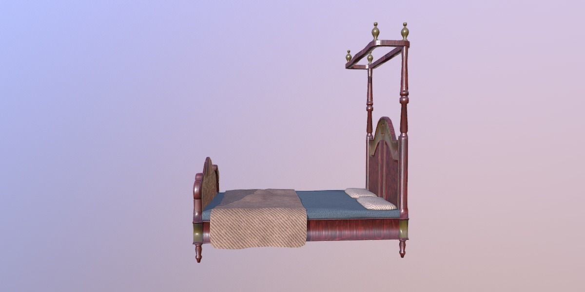 Bed M01 - The Marquis Collection Low-poly 3D model_6