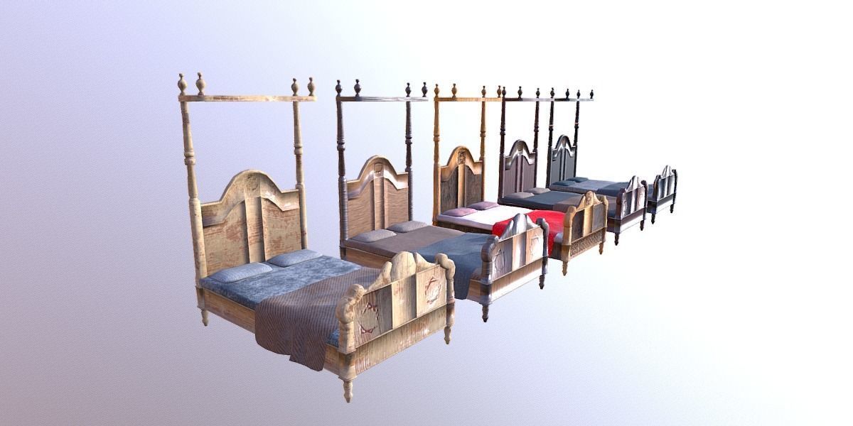 Bed M01 - The Marquis Collection Low-poly 3D model_5