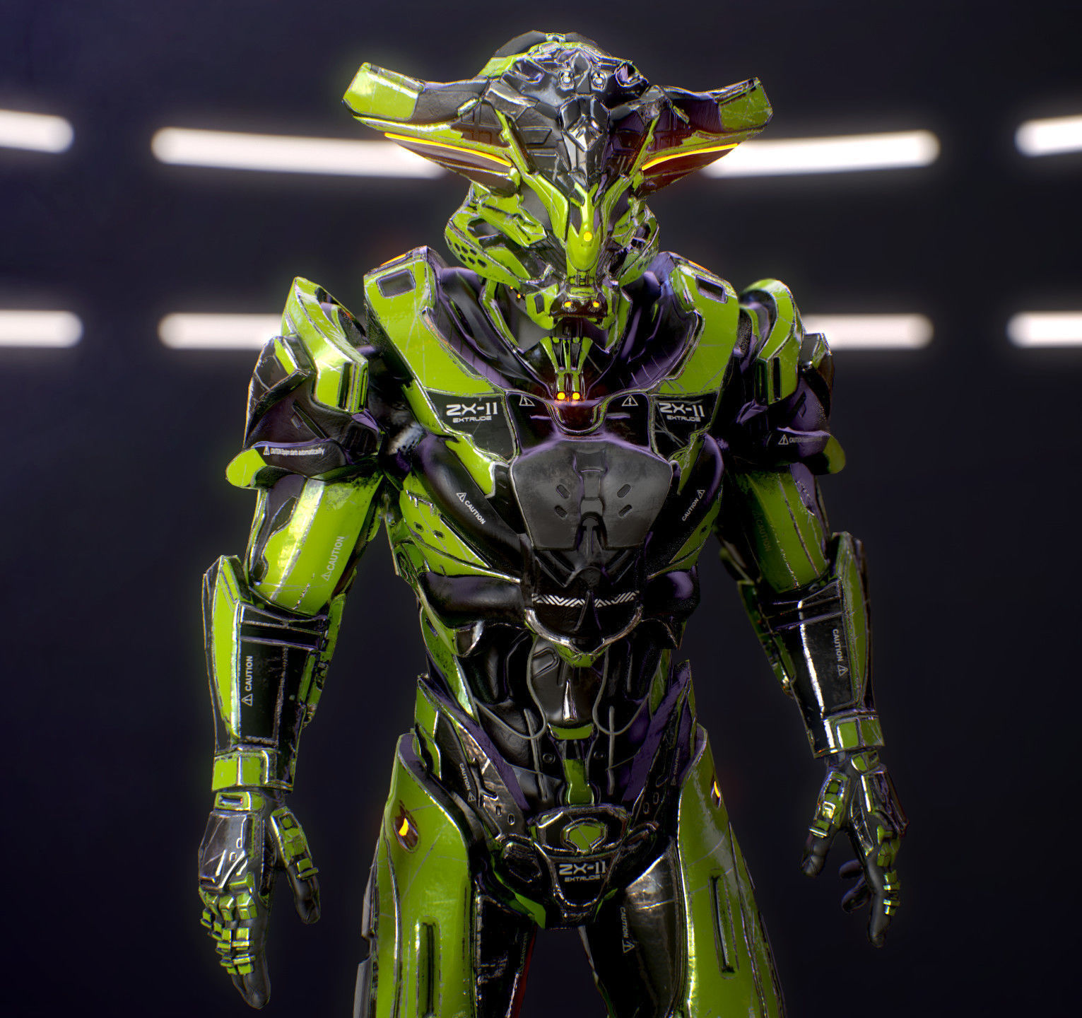 Sci-Fi Armor 2 Low-poly 3D model_9