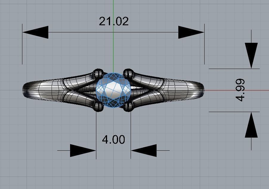 Solitaire engagement ring - quarter carat 3D print model_5