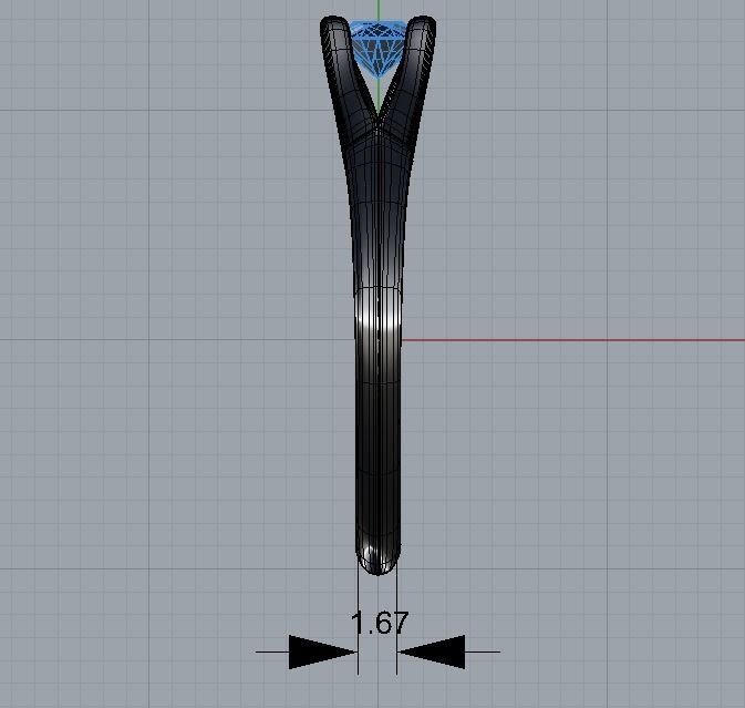 Solitaire engagement ring - quarter carat 3D print model_7
