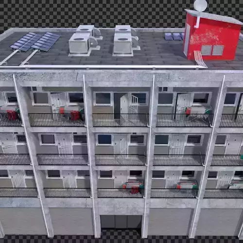 Photo realistic Low cost housing Apartment flat or residence 3D model