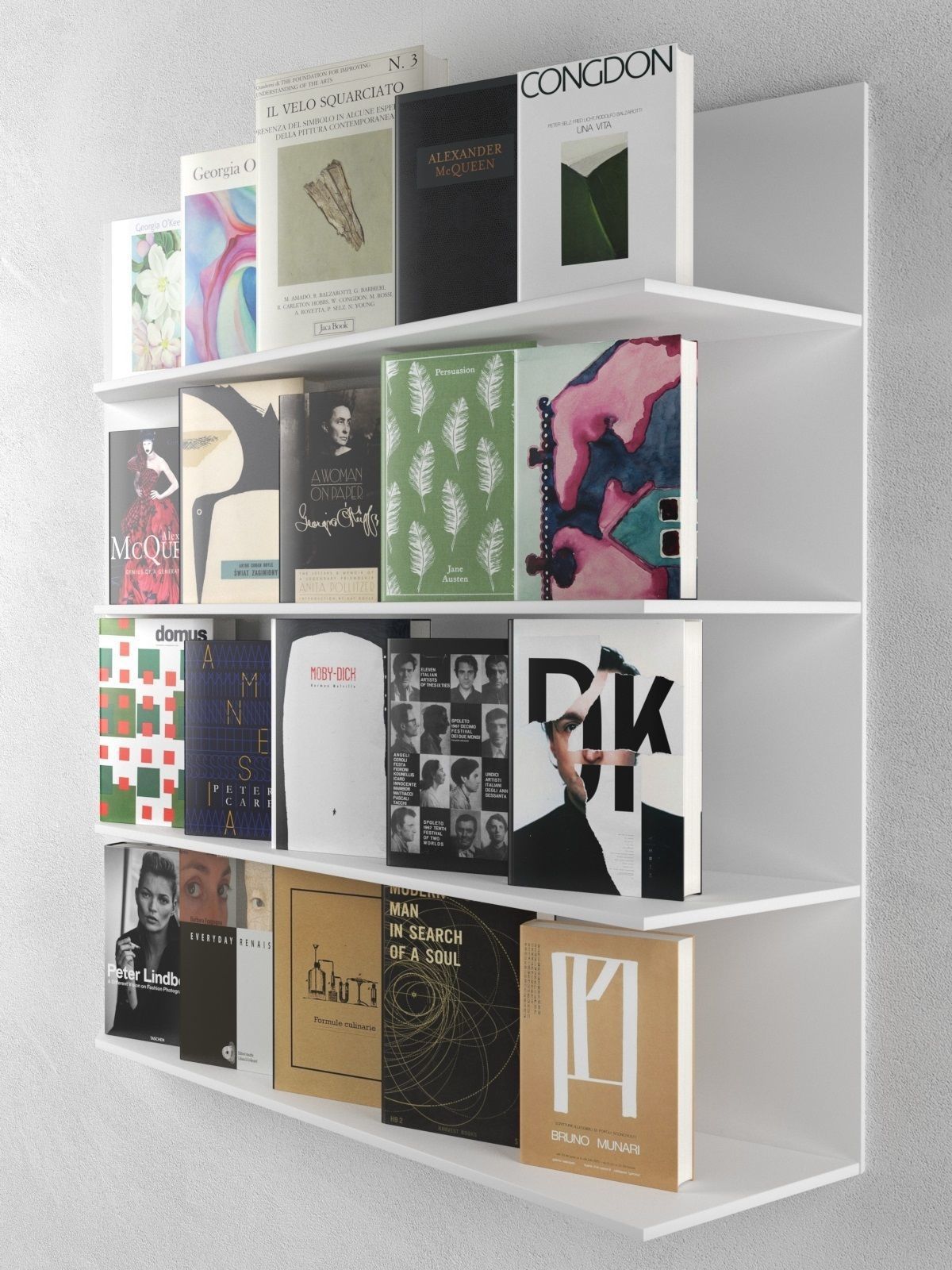 Books Set 6 shelf with 3D model_1