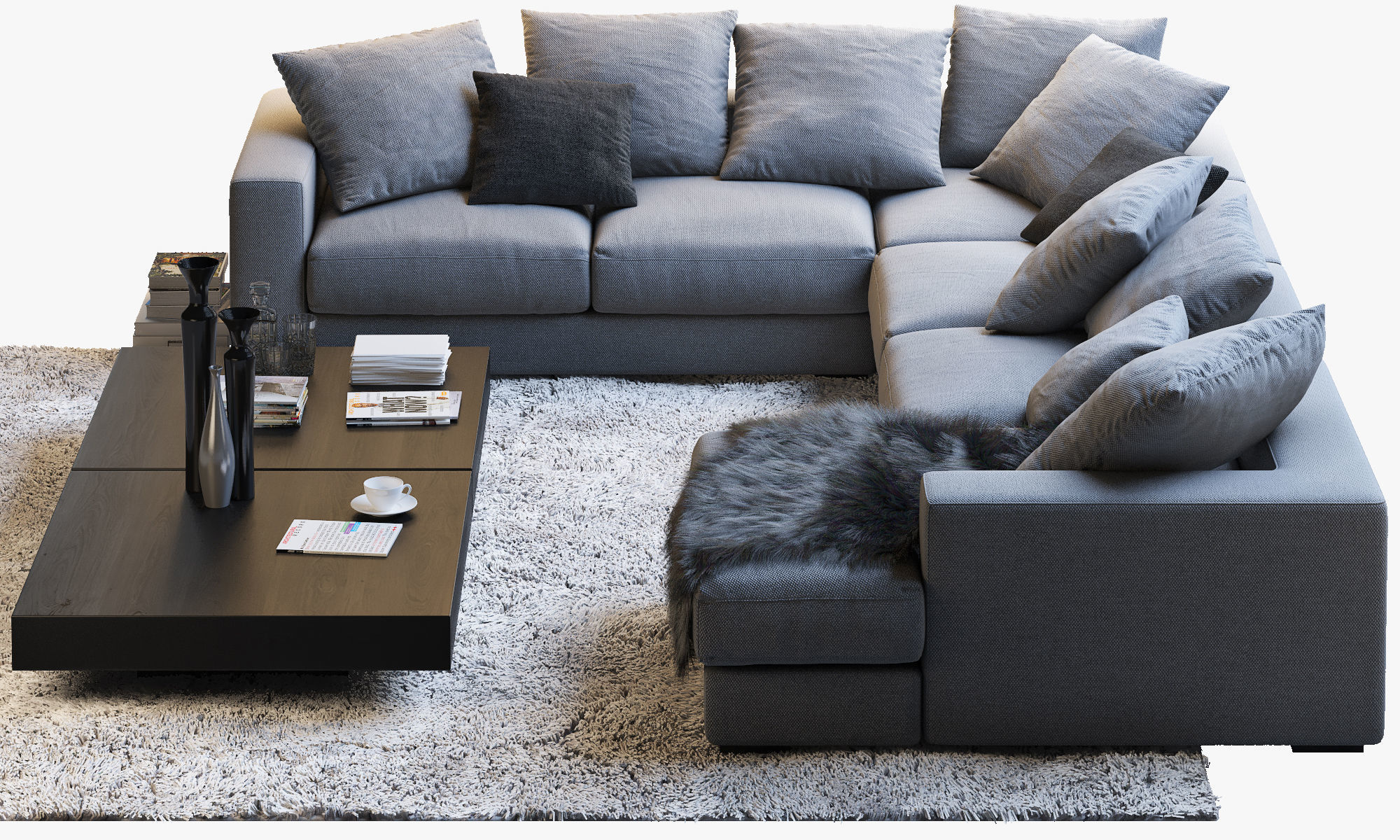 Boconcept 7 sofas set 3D model_25
