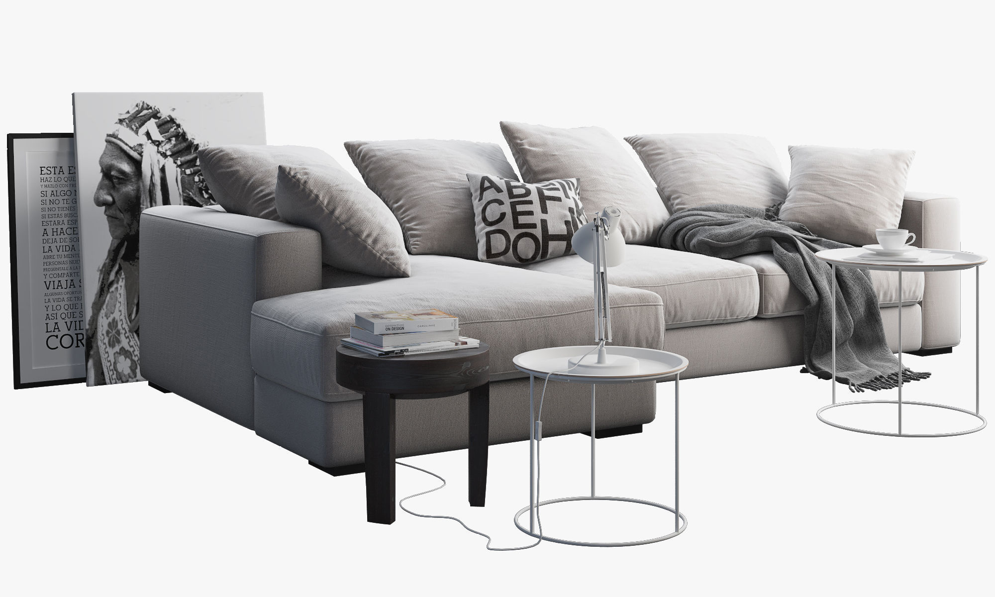 Boconcept 7 sofas set 3D model_5