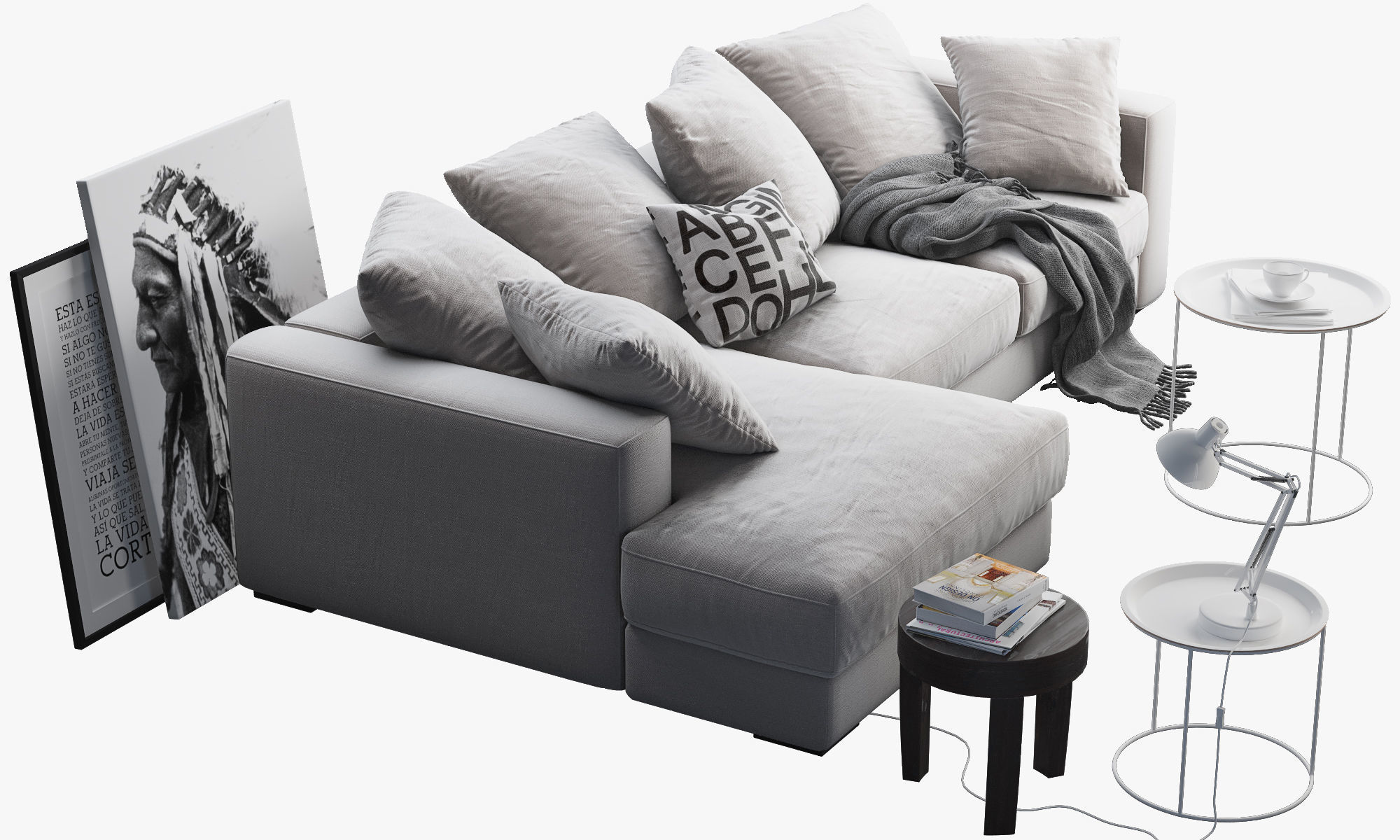 Boconcept 7 sofas set 3D model_9