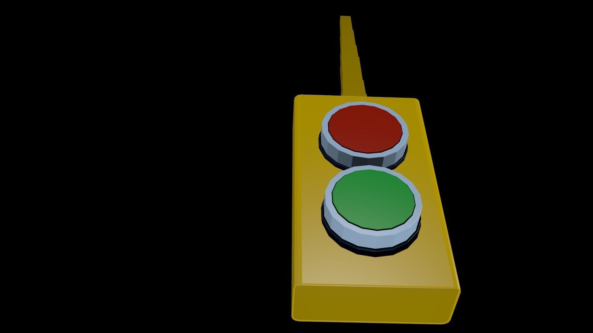 Low poly remote on  buttons Low-poly 3D model_7