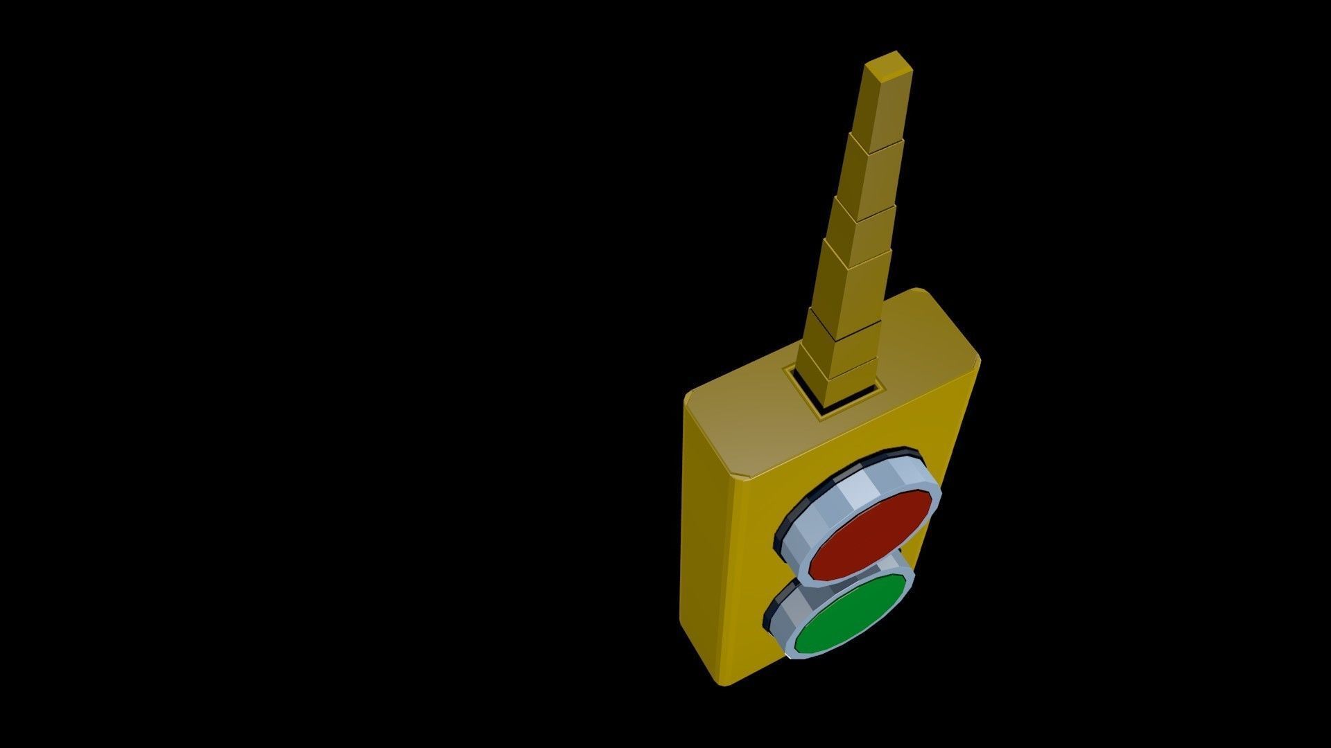 Low poly remote on  buttons Low-poly 3D model_3