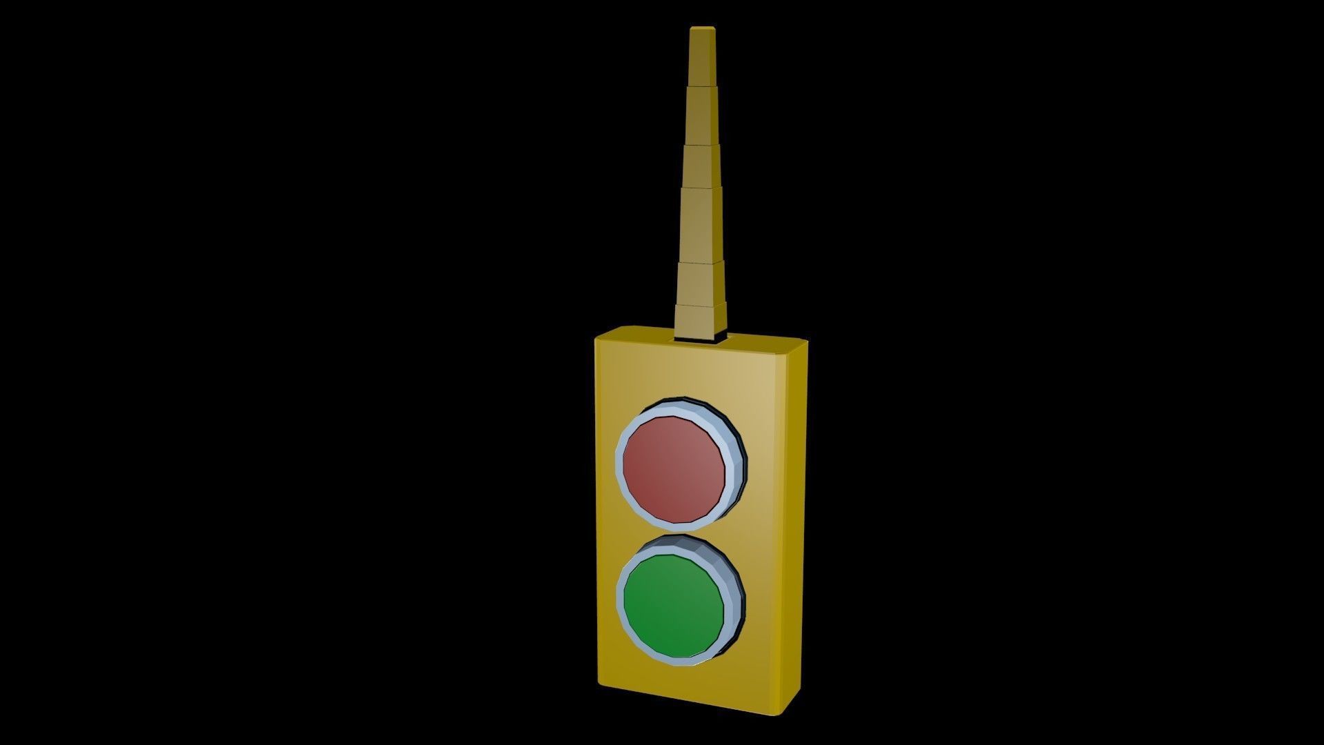 Low poly remote on  buttons Low-poly 3D model_0