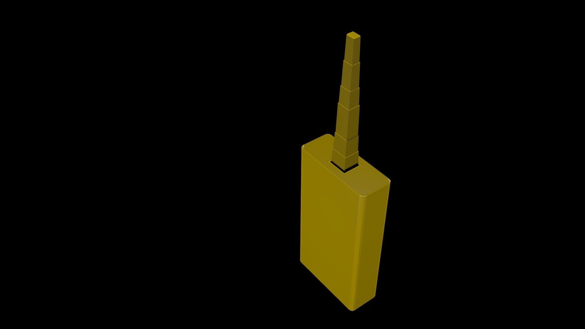 Low poly remote on  buttons Low-poly 3D model_8