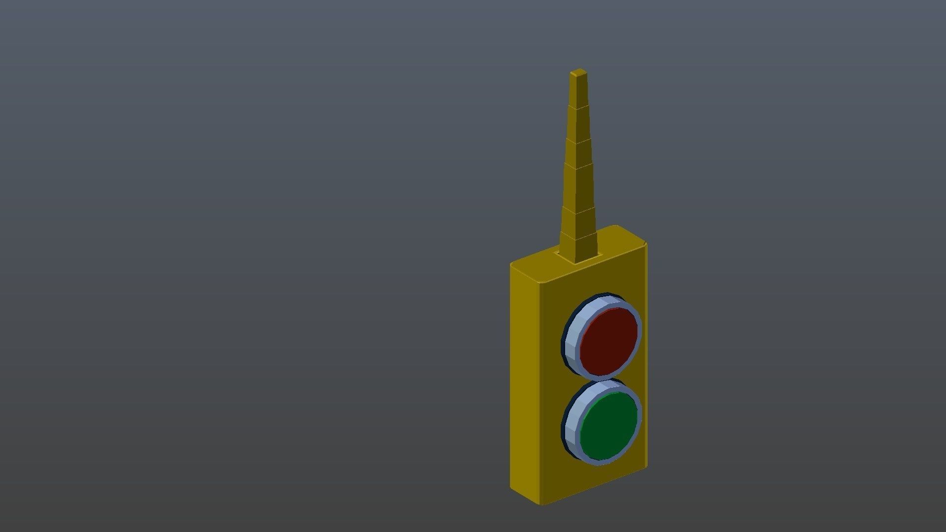 Low poly remote on  buttons Low-poly 3D model_10