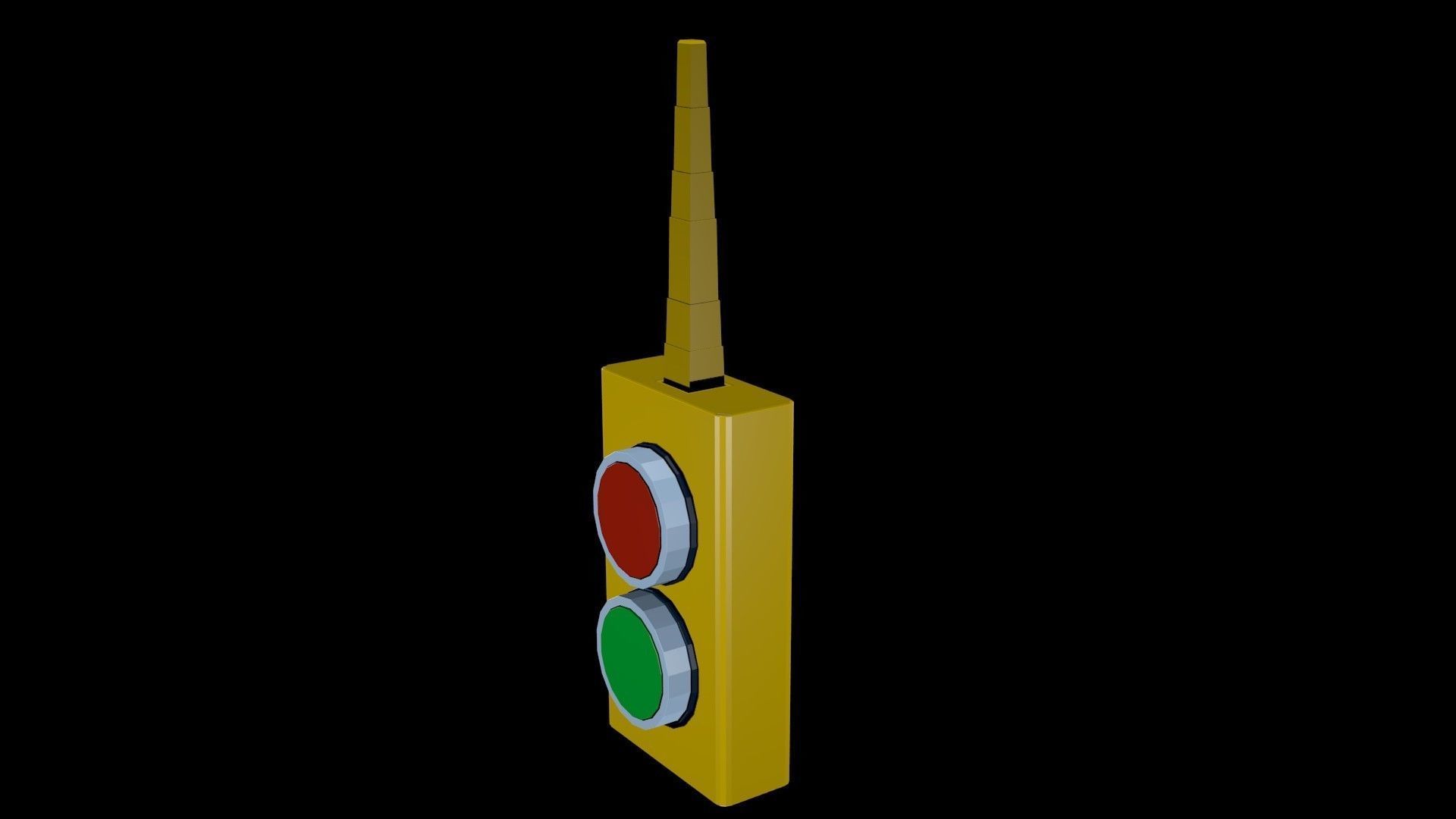 Low poly remote on  buttons Low-poly 3D model_5