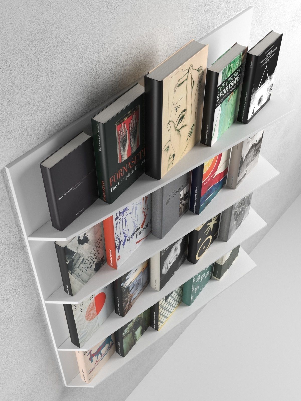 Books Set 7 shelf with 3D model_1
