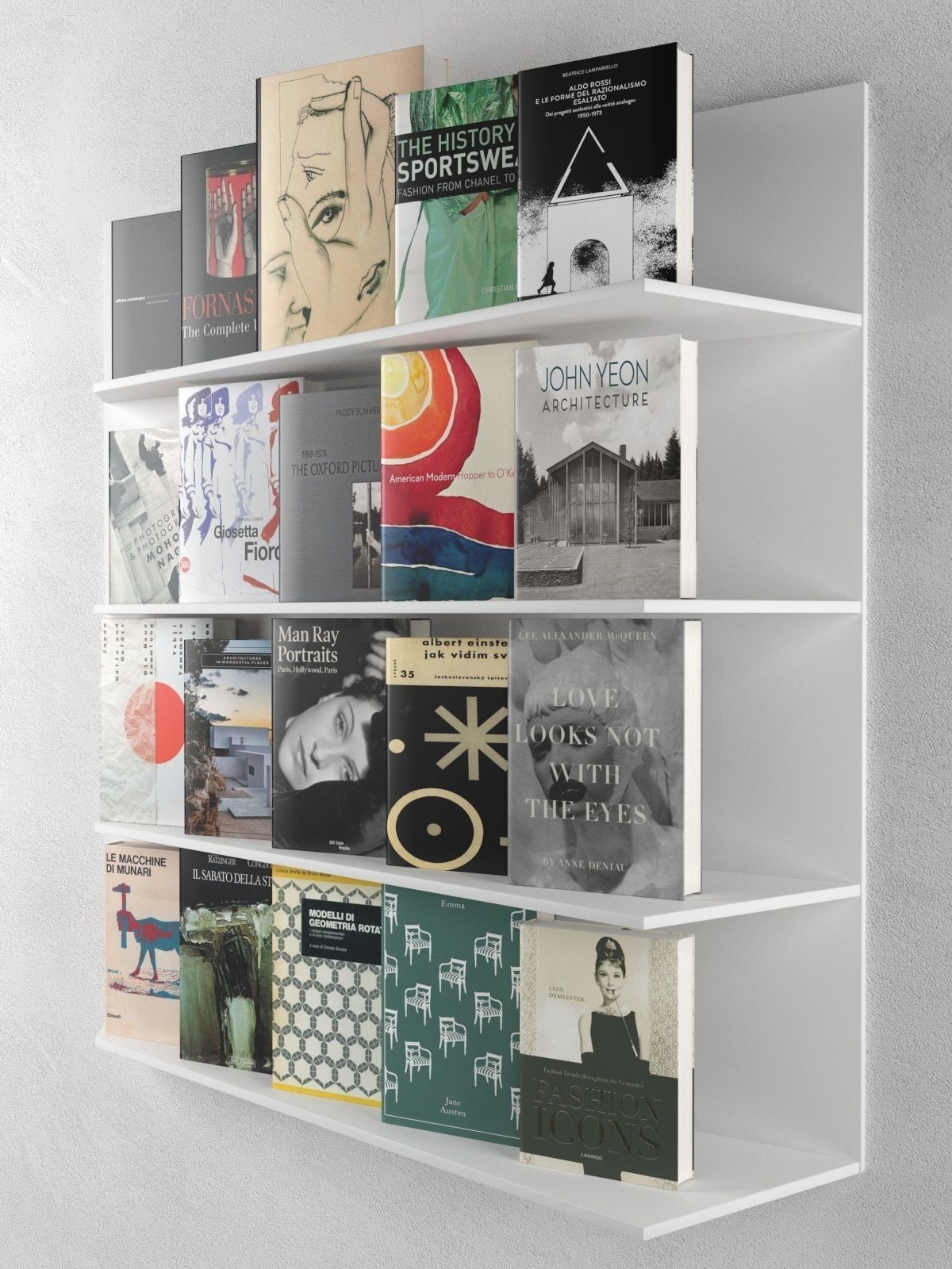 Books Set 7 shelf with 3D model_2