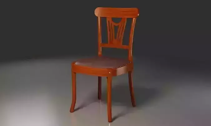 Leather seat wooden Retro chair hobnailed