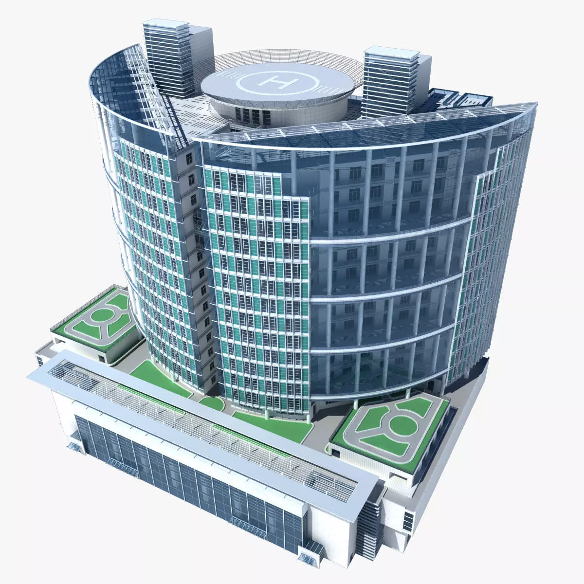Hospital modern office building 3D model