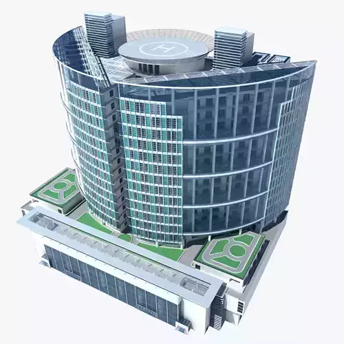 Hospital modern office building 3D model