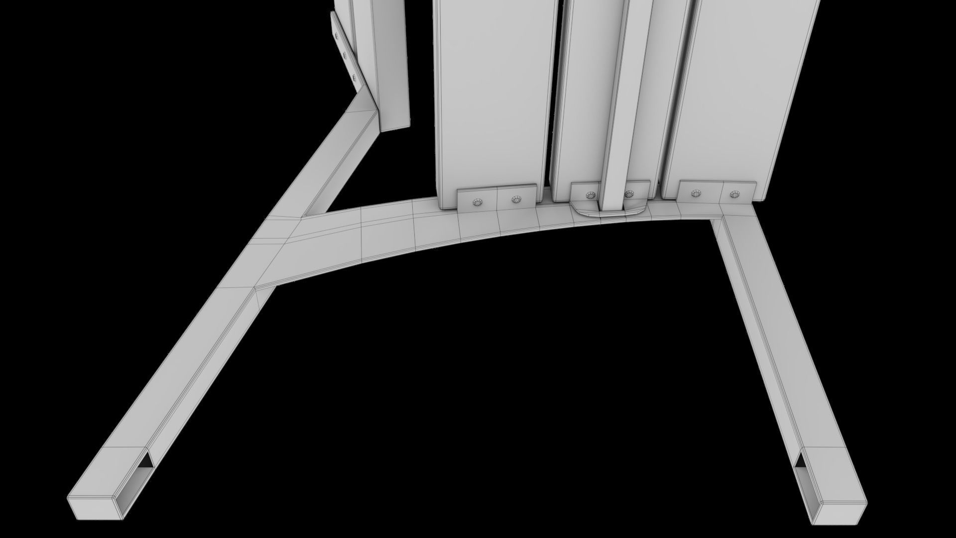 3D modern low poly PBR bench Low-poly 3D model_11