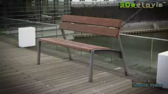 3D modern low poly PBR bench Low-poly 3D model 3D modern low poly PBR bench Low-poly 3D model