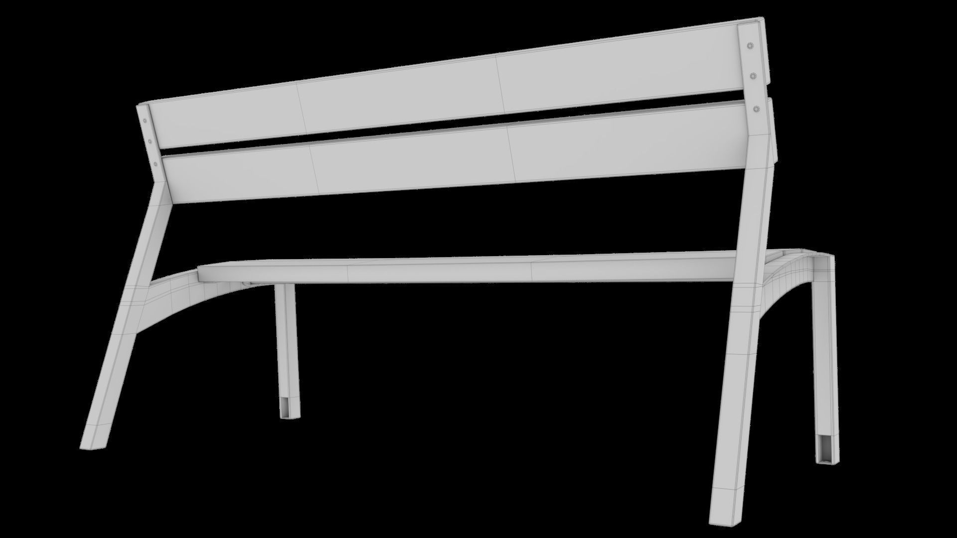 3D modern low poly PBR bench Low-poly 3D model_12