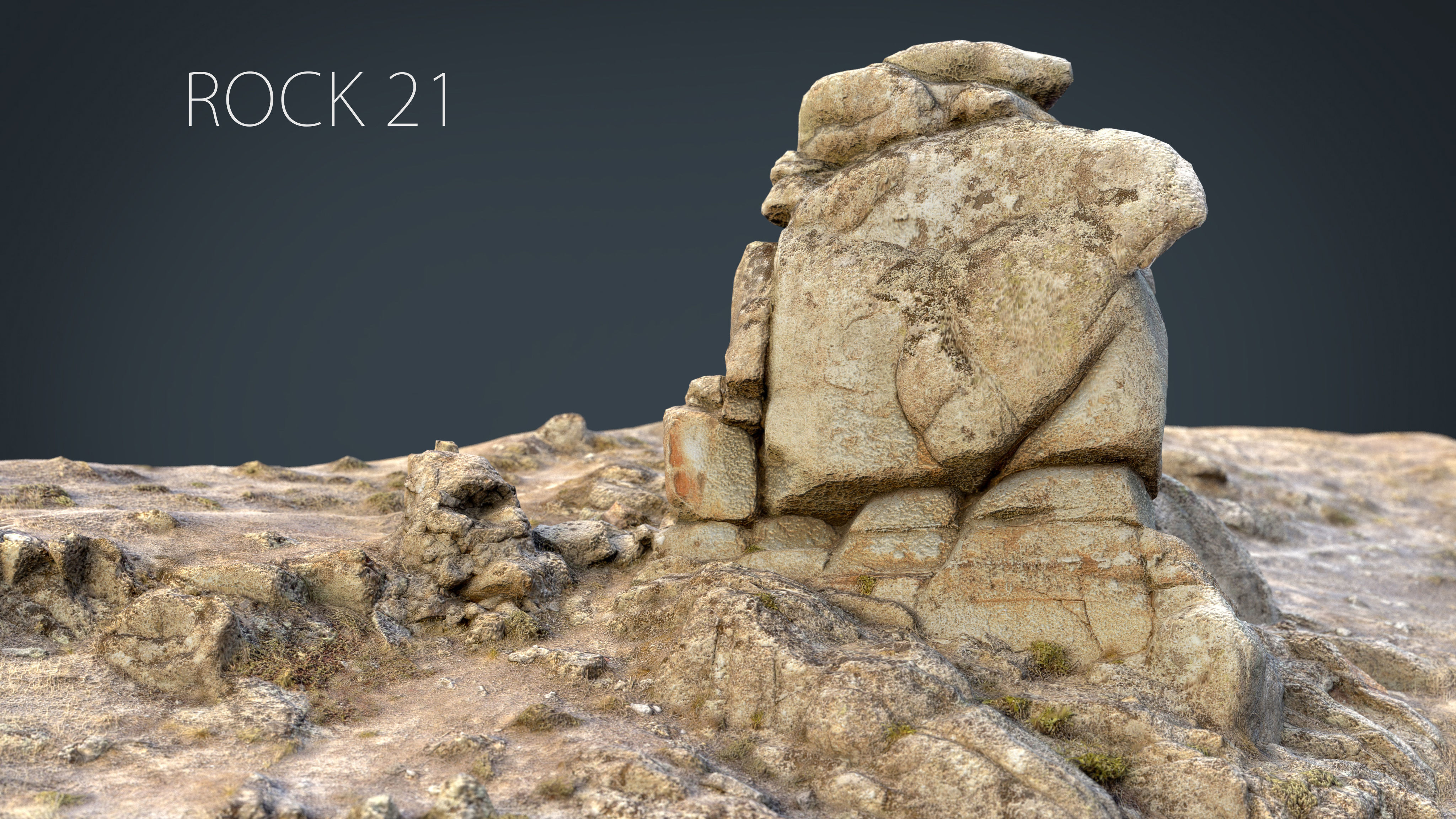 Big Rocks Collection Pack Low-poly 3D model_40