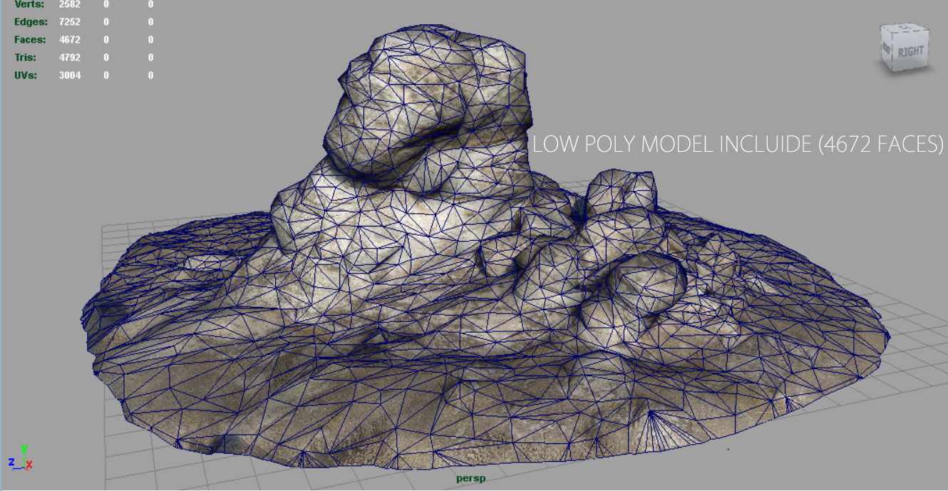 Big Rocks Collection Pack Low-poly 3D model_39