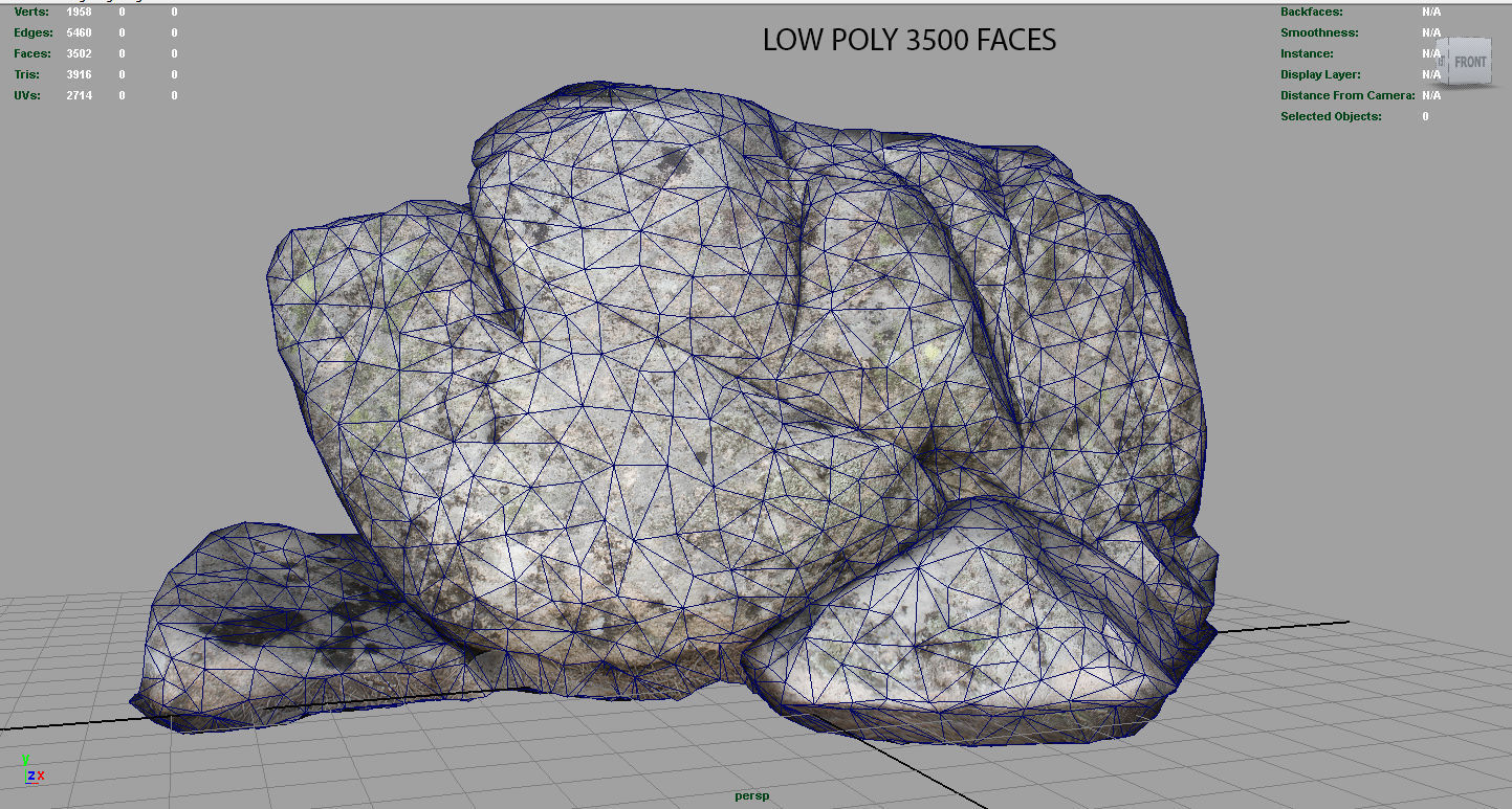 Big Rocks Collection Pack Low-poly 3D model_5