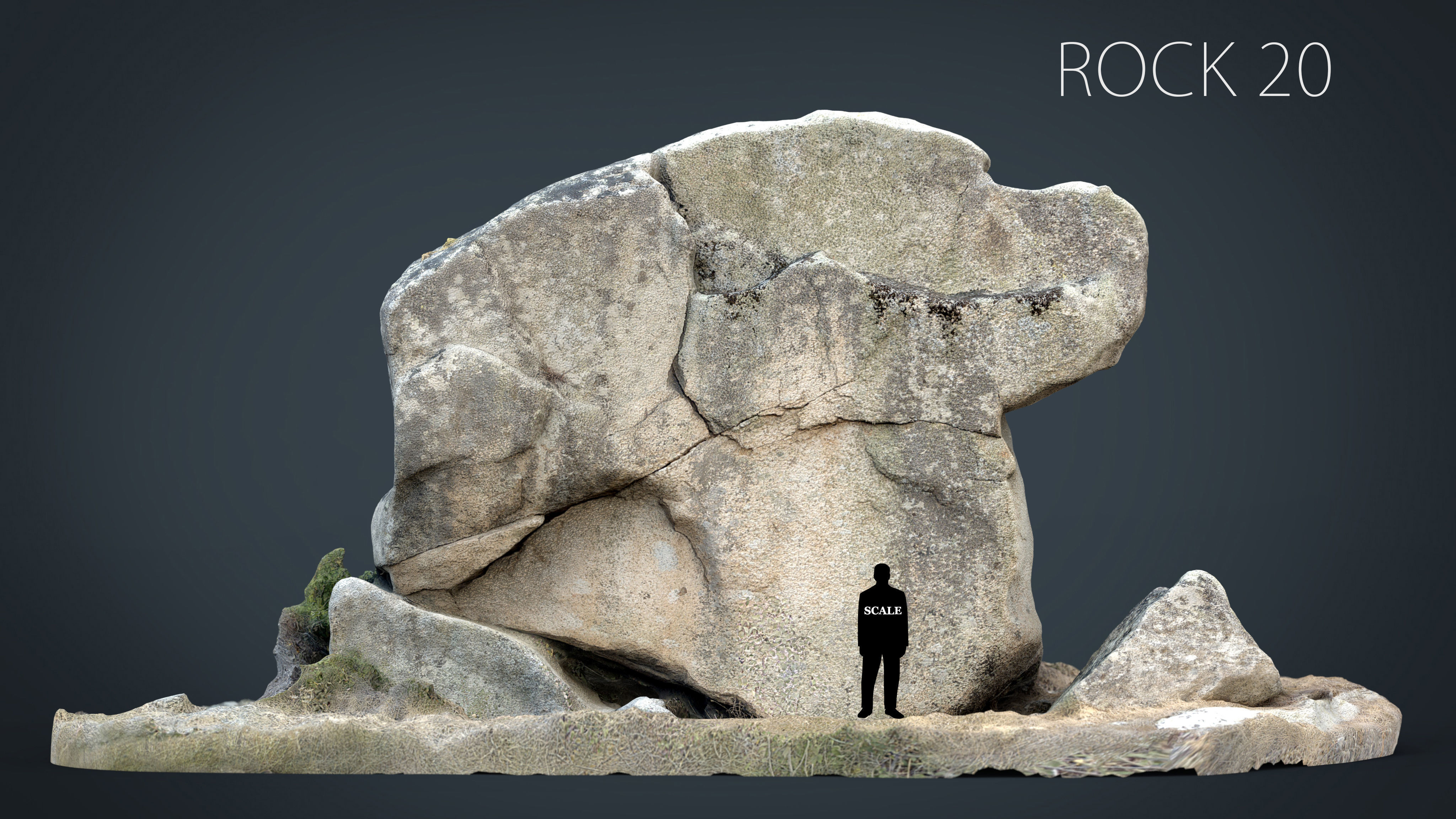 Big Rocks Collection Pack Low-poly 3D model_30