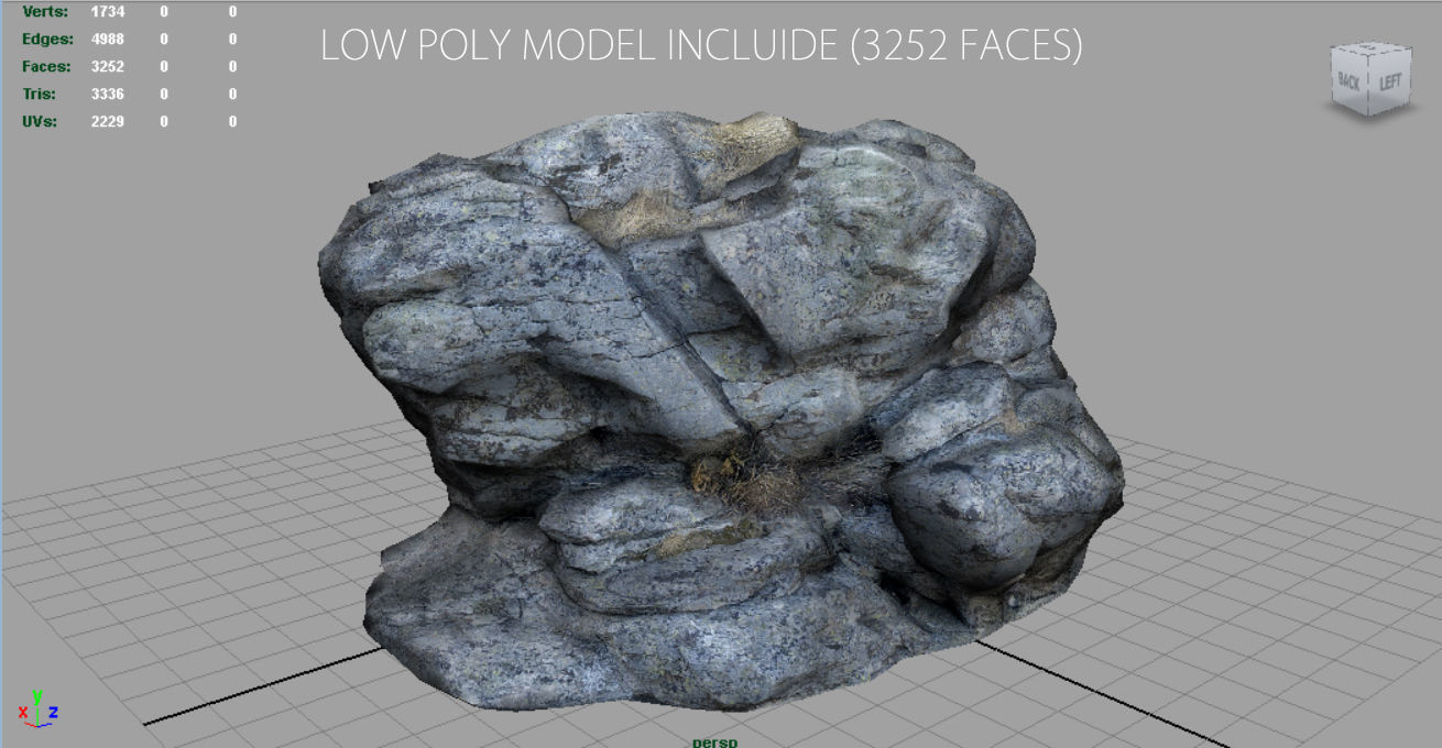 Big Rocks Collection Pack Low-poly 3D model_15
