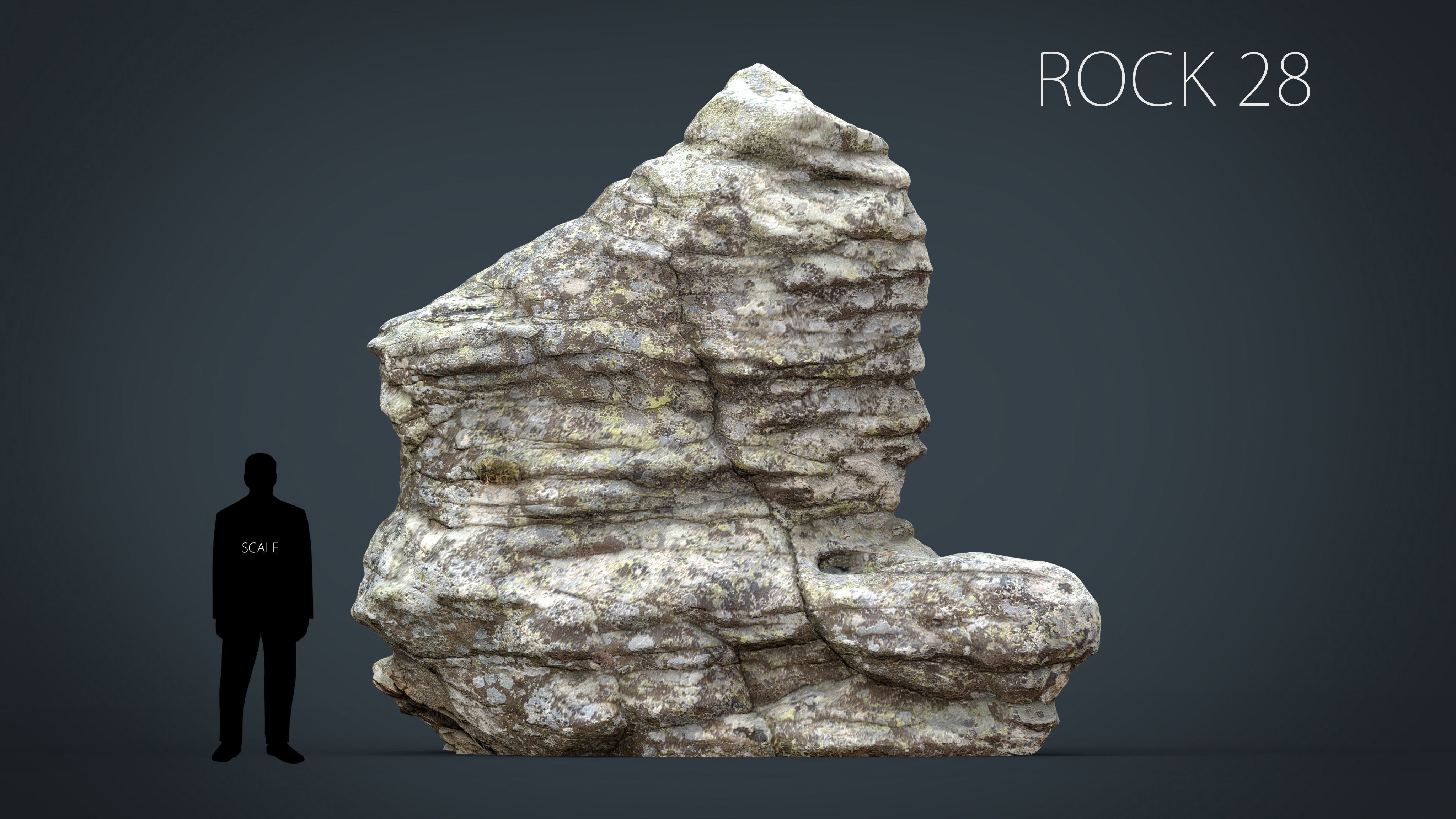 Big Rocks Collection Pack Low-poly 3D model_16