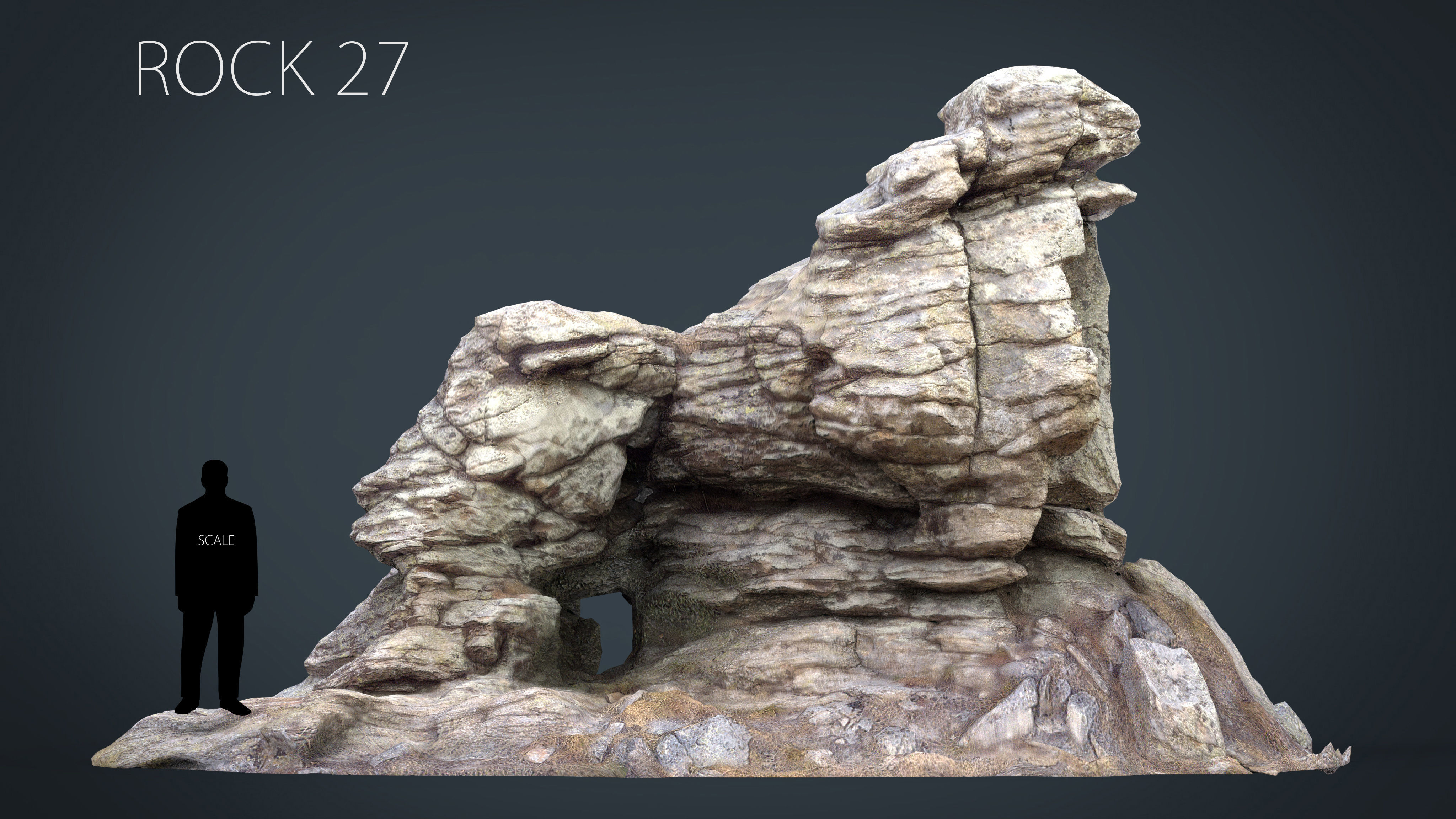 Big Rocks Collection Pack Low-poly 3D model_46