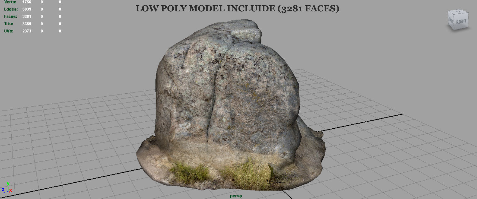 Big Rocks Collection Pack Low-poly 3D model_10