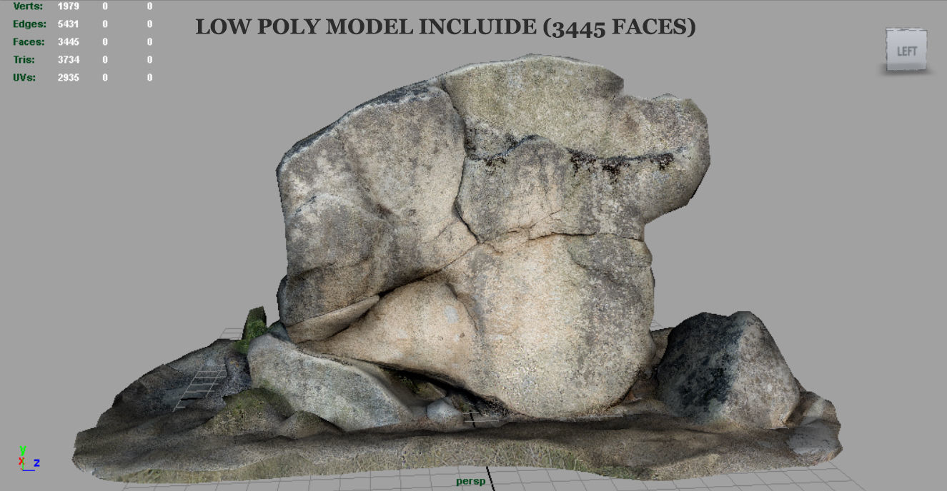 Big Rocks Collection Pack Low-poly 3D model_34