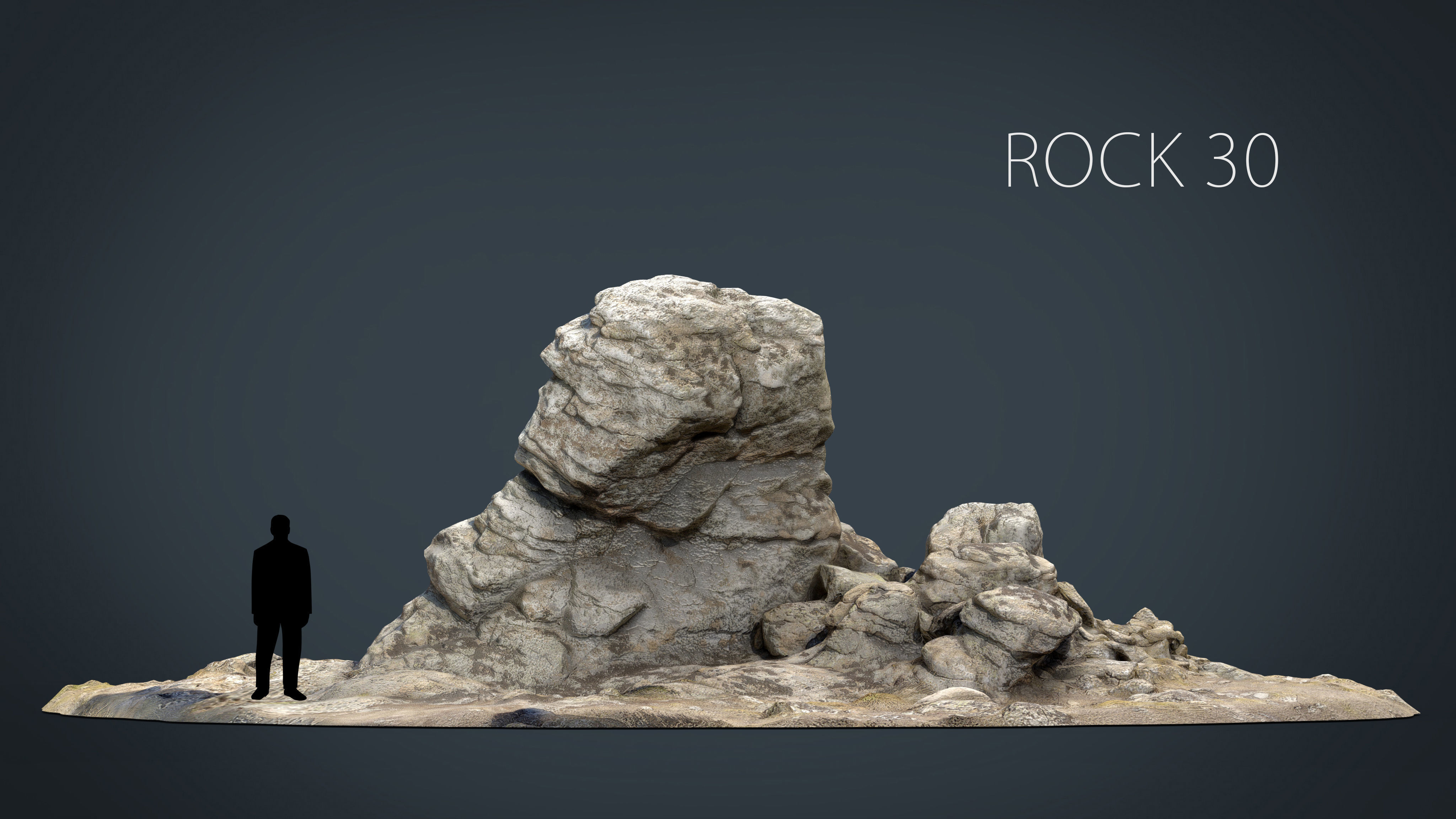 Big Rocks Collection Pack Low-poly 3D model_35