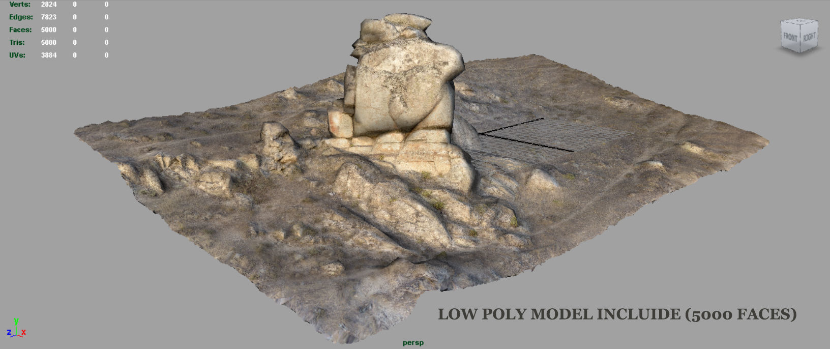 Big Rocks Collection Pack Low-poly 3D model_45