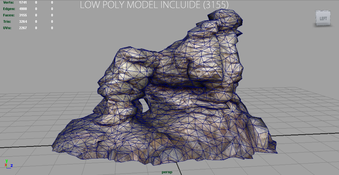 Big Rocks Collection Pack Low-poly 3D model_50